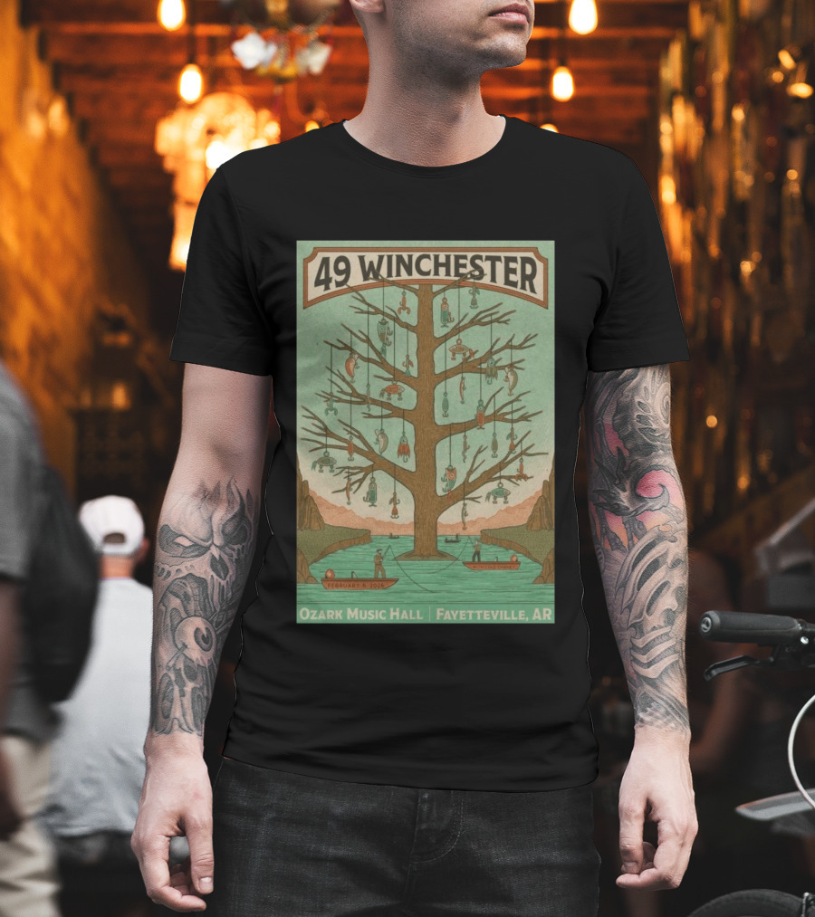 49 Winchester February 6 2026 Ozark Music Hall Fayetteville AR Concert Tree T-Shirt