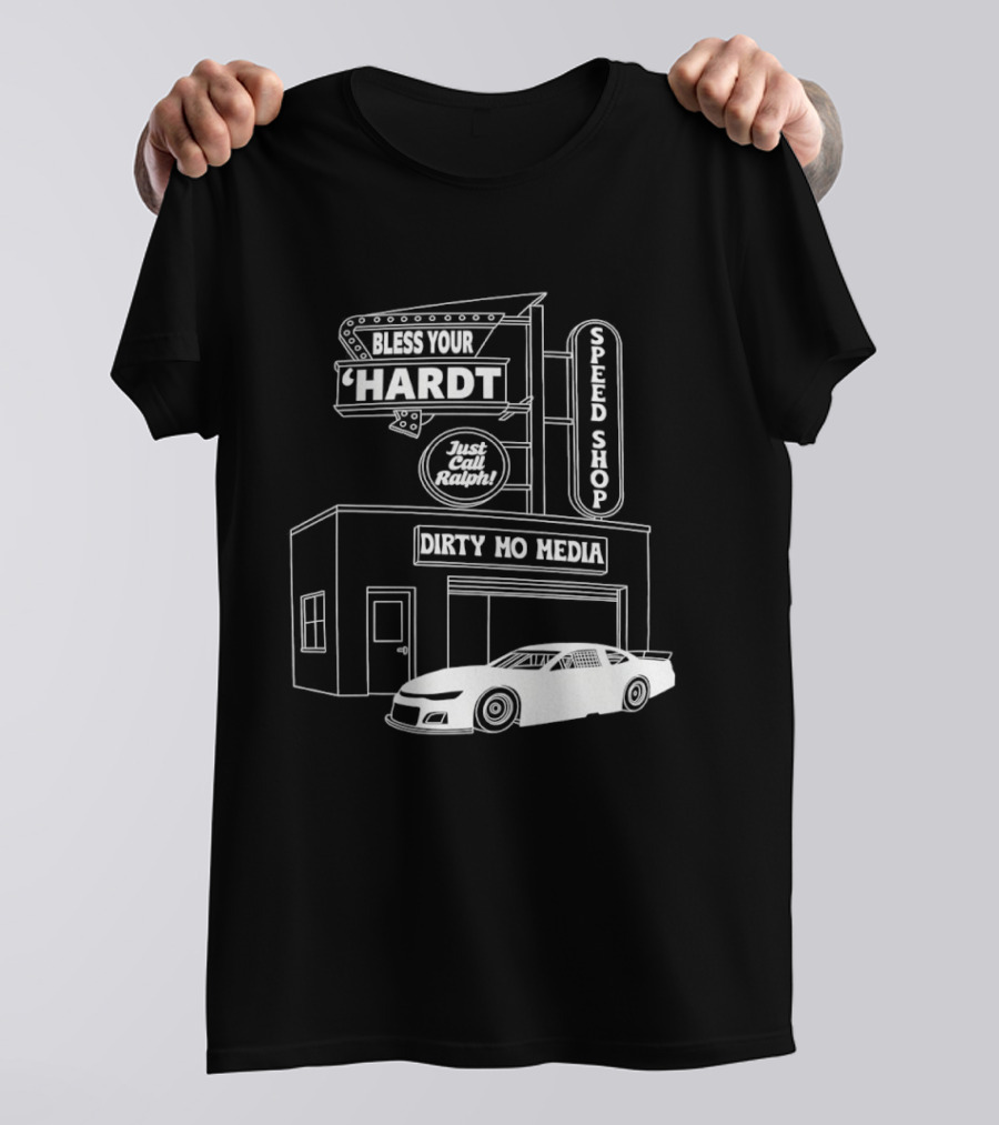 Bless Your 'Hardt Speed Shop Dirty Mo Media Racing Car T-Shirt