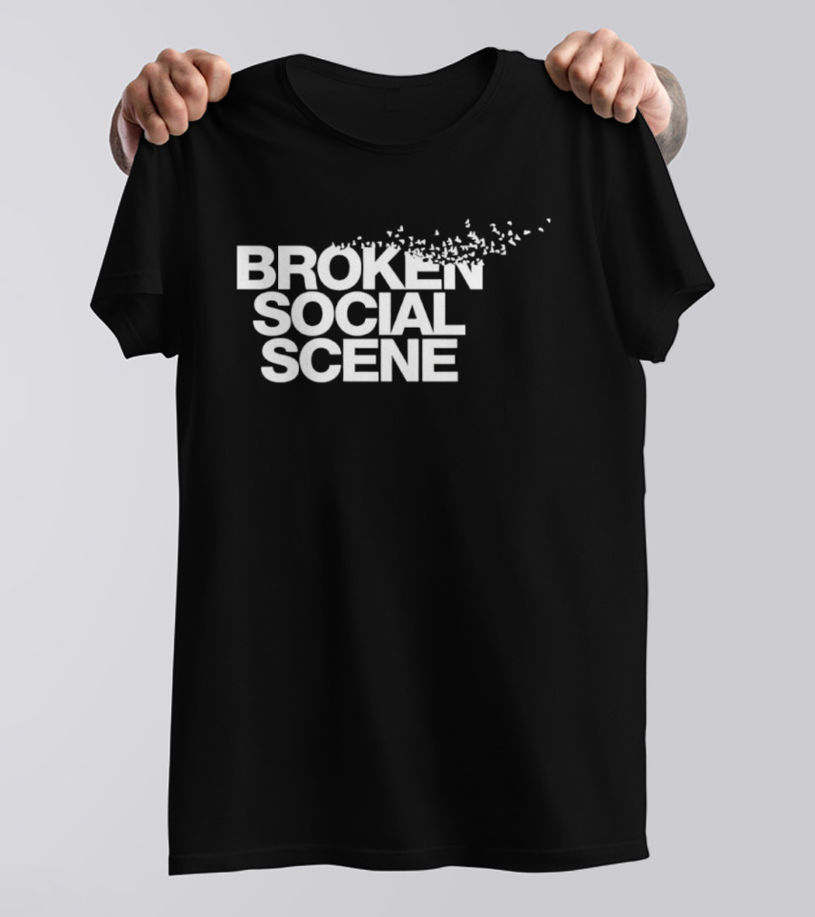 BROKEN SOCIAL SCENE Text With Fragmented Effect T-Shirt