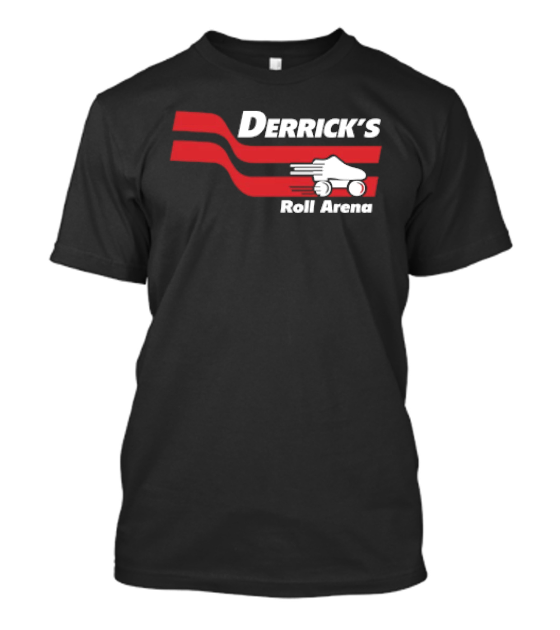 Derrick's Roll Arena Retro Skating Rink Neon Roller Skate T-Shirt