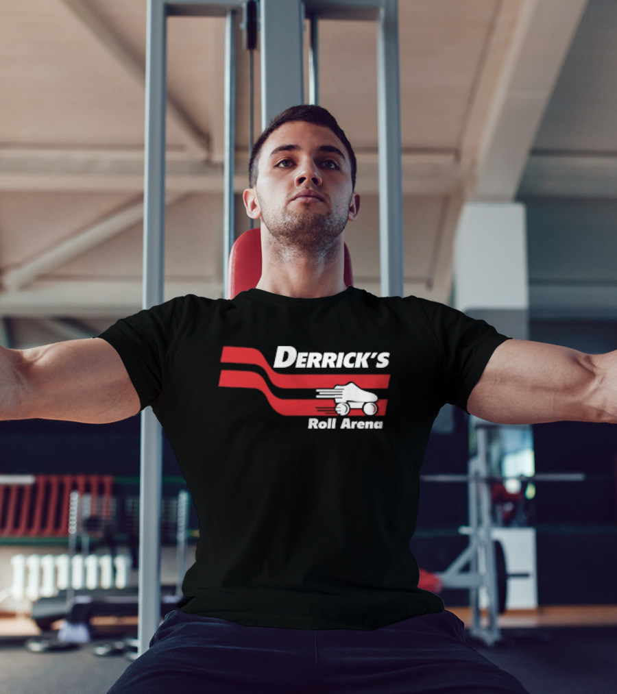 Derrick's Roll Arena Retro Skating Rink Neon Roller Skate T-Shirt