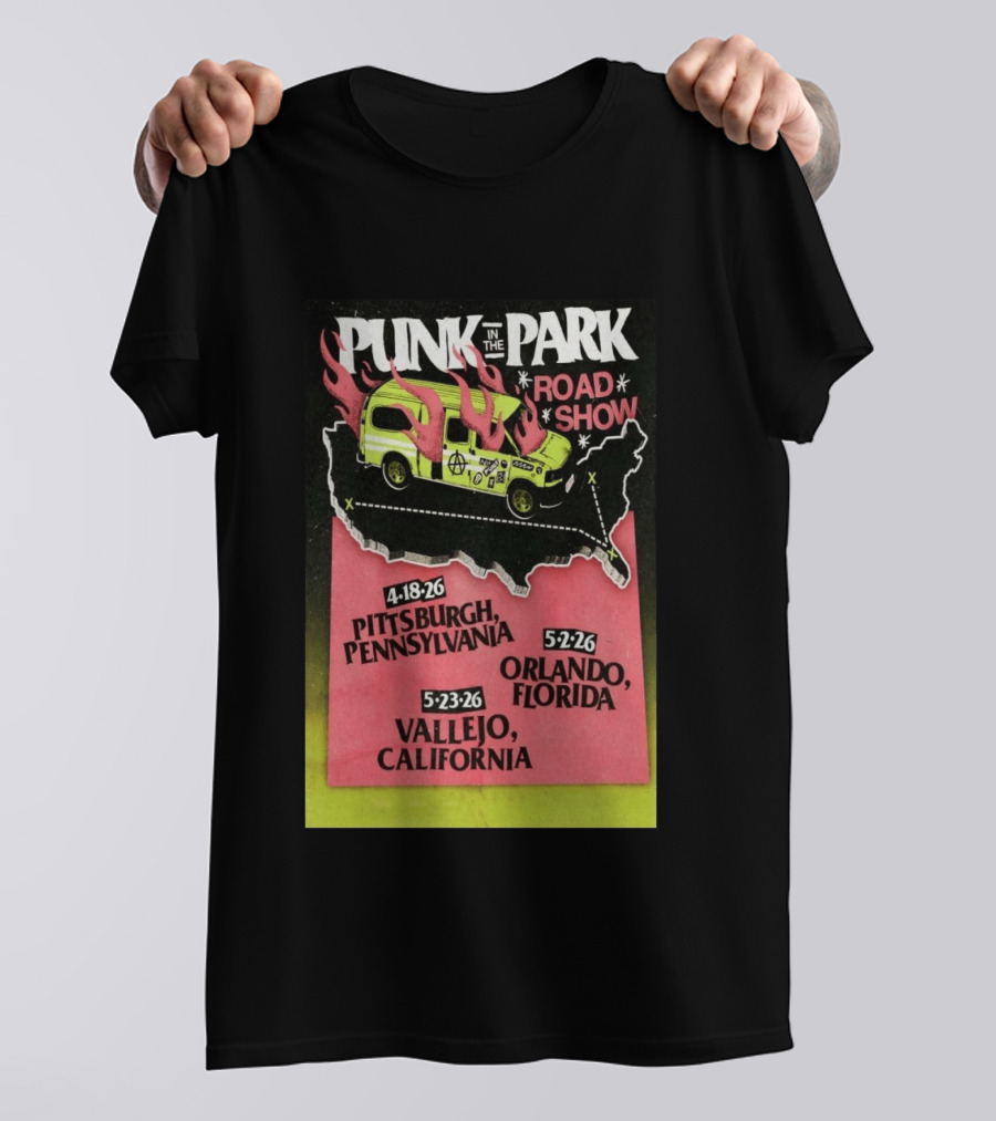 Punk In The Park Road Show April 18 2026 Pittsburgh Pennsylvania Tour Dates Orlando Vallejo T-Shirt