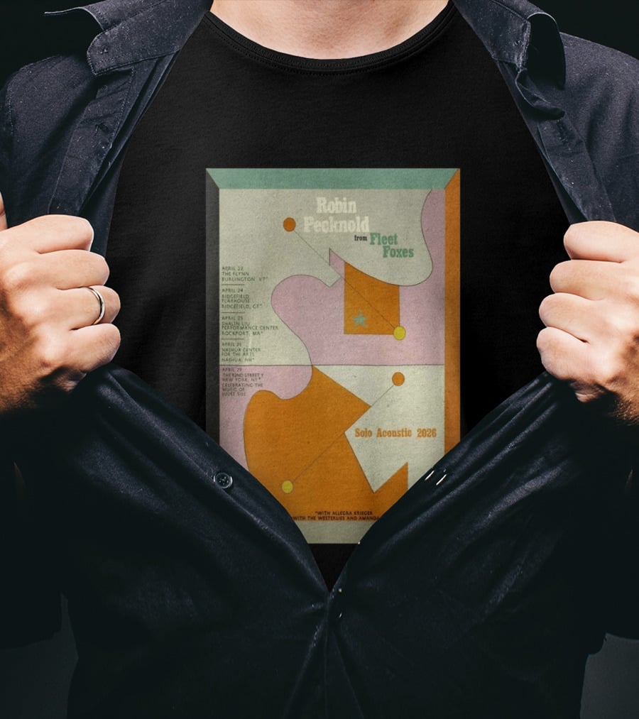 Robin Pecknold Fleet Foxes Tour 2026 Flynn Ridgefield Rockport Nashua NYC T-Shirt
