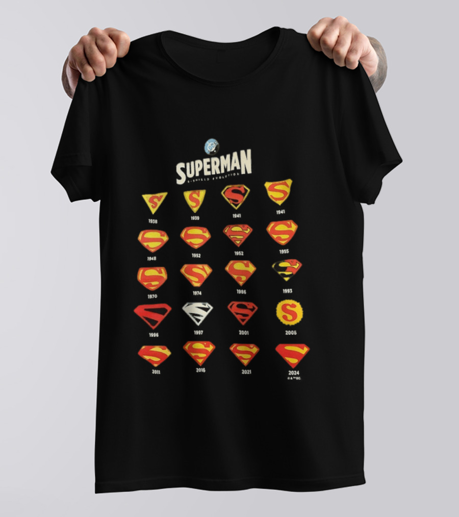 Superman S Shield Evolution History Iconic Emblems Collection T-Shirt