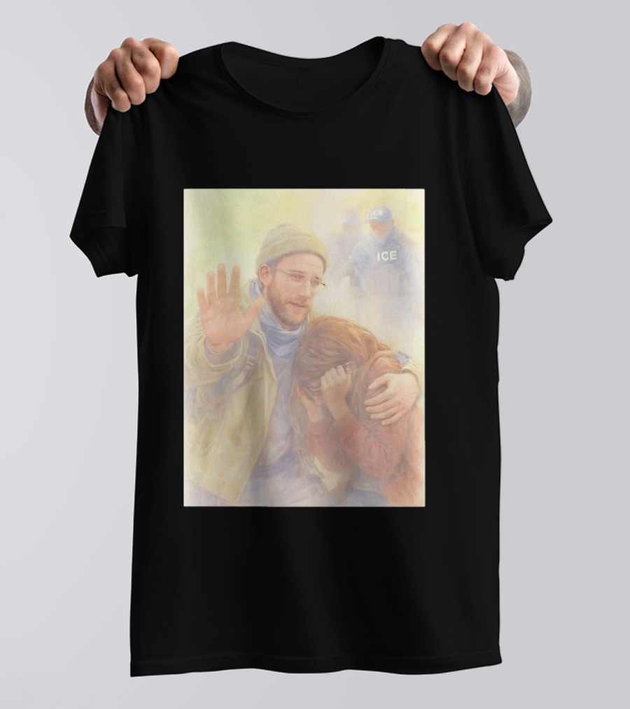 Justice For Alex Pretti Rest In Peace Anti ICE Cross Compassionate Protest T-Shirt