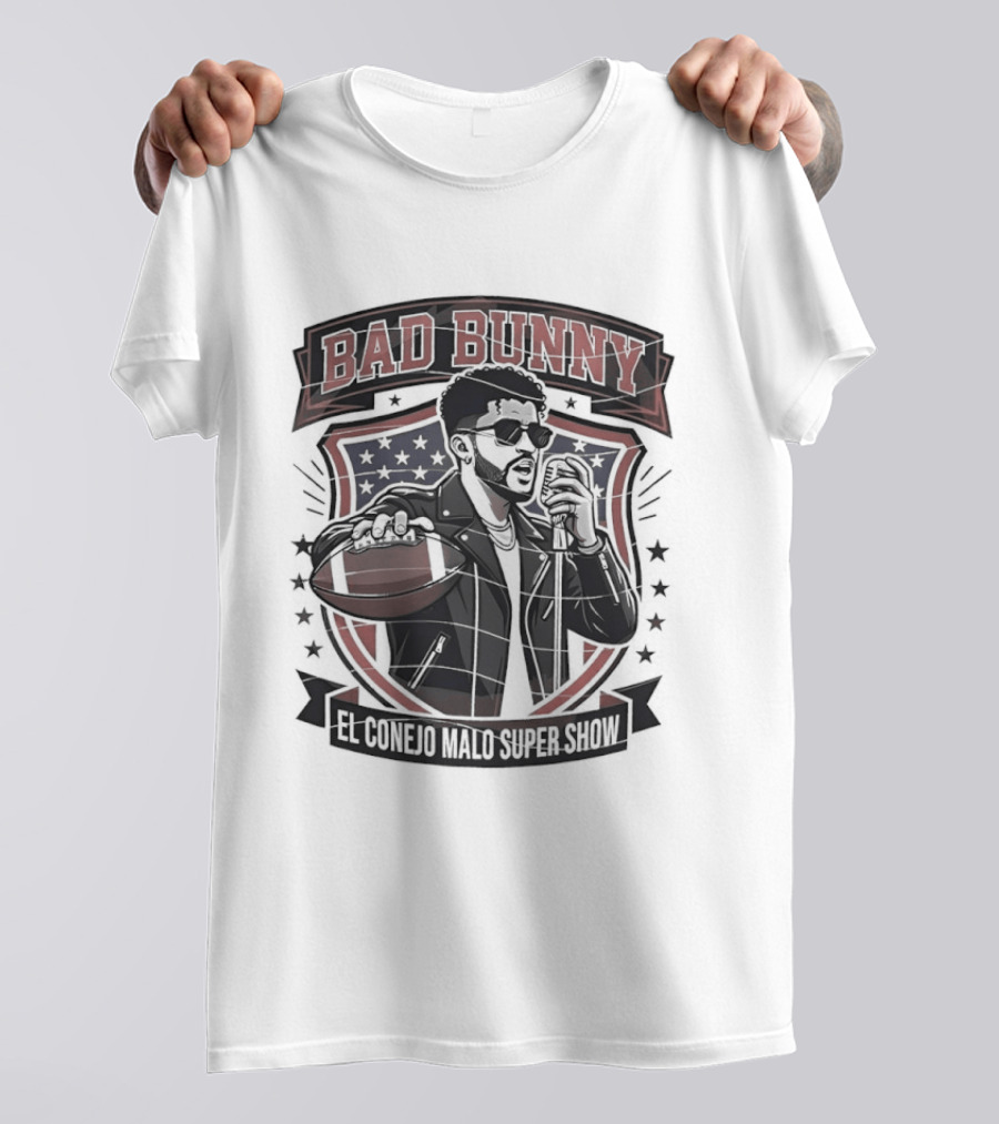 Bad Bunny El Conejo Malo Super Show Football Singer T-Shirt