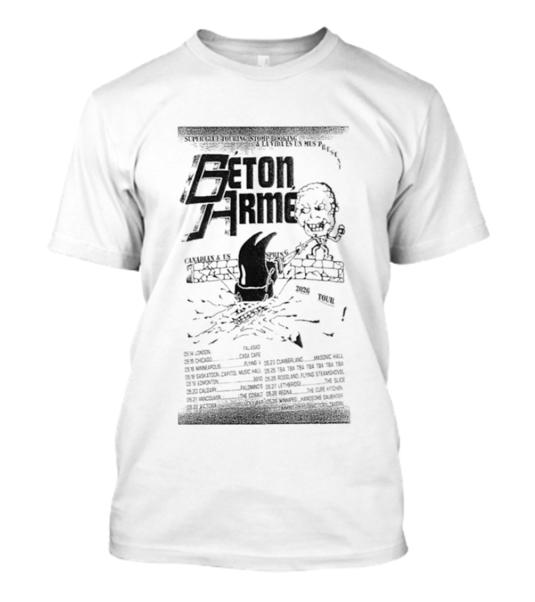 Beton Arme Canadian & US Spring 2026 Tour Skeleton Watermelon T-Shirt