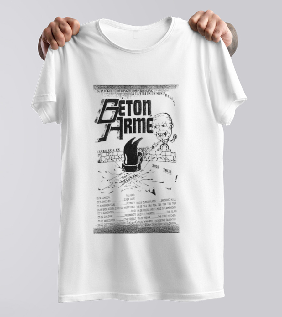 Beton Arme Canadian & US Spring 2026 Tour Skeleton Watermelon T-Shirt