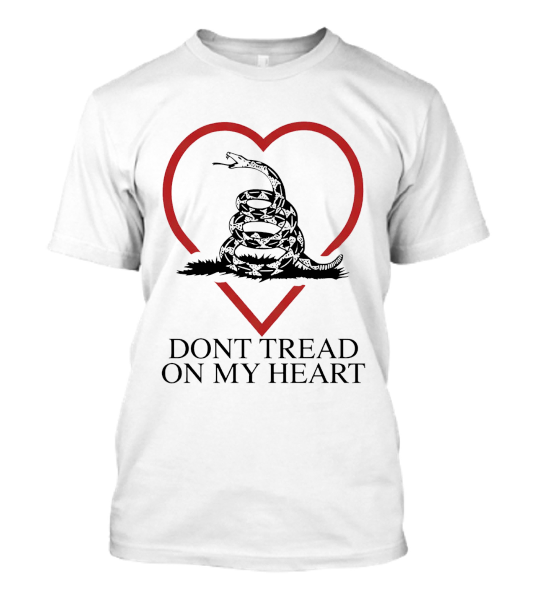 Dont Tread On My Heart Gadsden Flag Valentine Snake Inside Heart T-Shirt