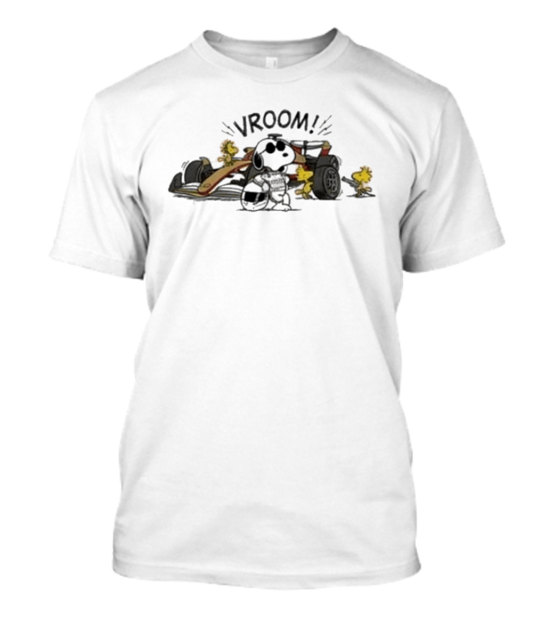 Snoopy Woodstock Peanuts VROOM F1 Racing Cadillac Team Collaboration T-Shirt