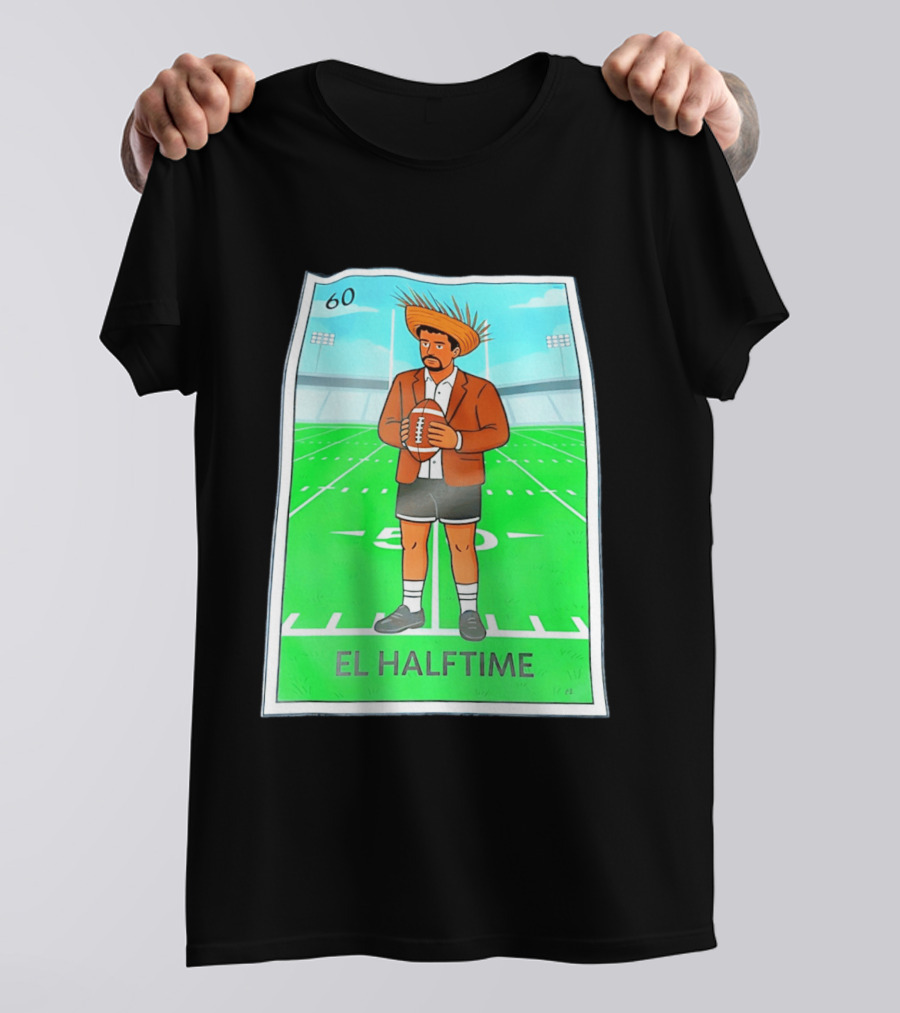 Bad Bunny El Halftime Football Card 60 Stadium Scene T-Shirt