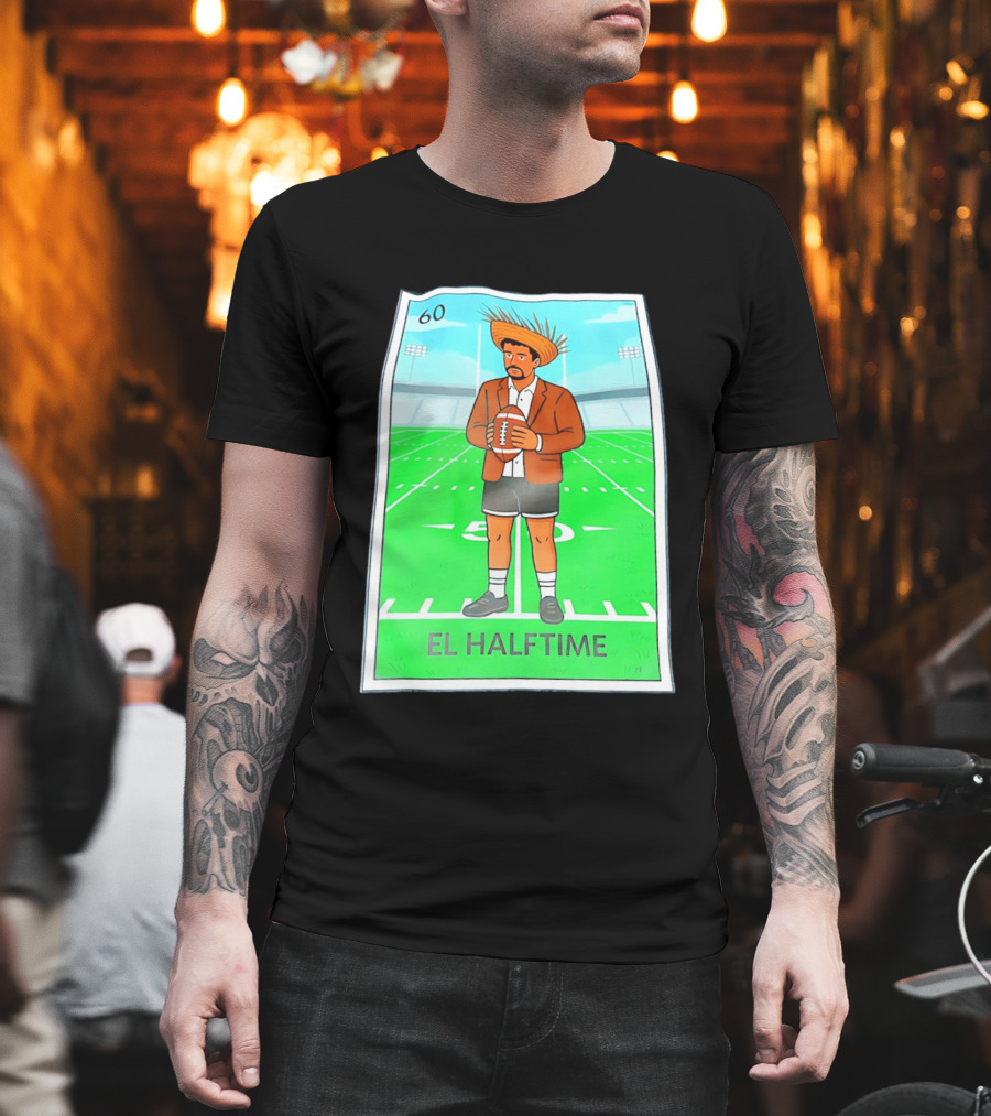 Bad Bunny El Halftime Football Card 60 Stadium Scene T-Shirt