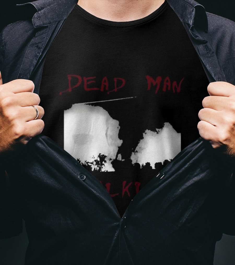 Dead Man Walking Zombie Hand Print Grunge T-Shirt