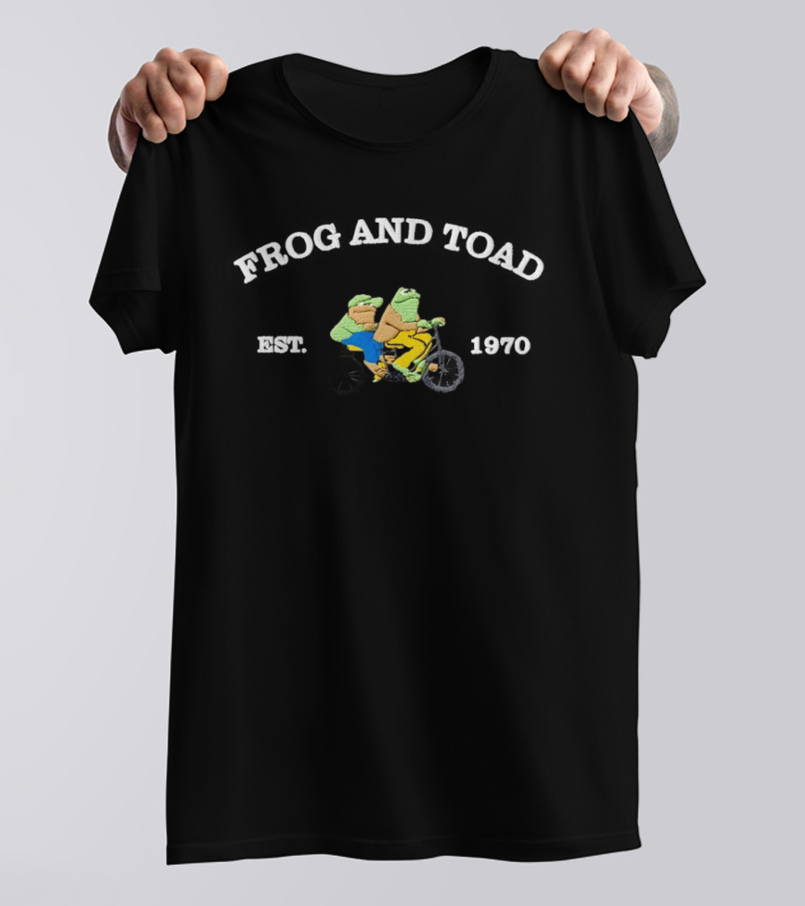 Frog And Toad Motorcycle Embroidered Est 1970 T-Shirt