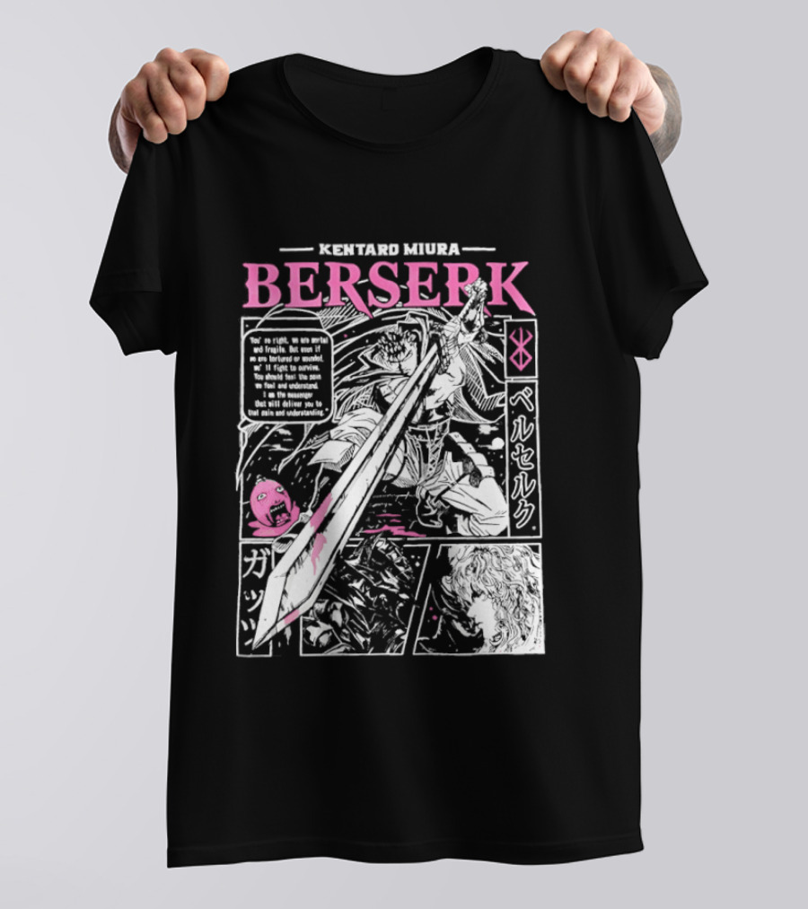 Kentaro Miura Berserk Manga Panel Warrior Sword T-Shirt