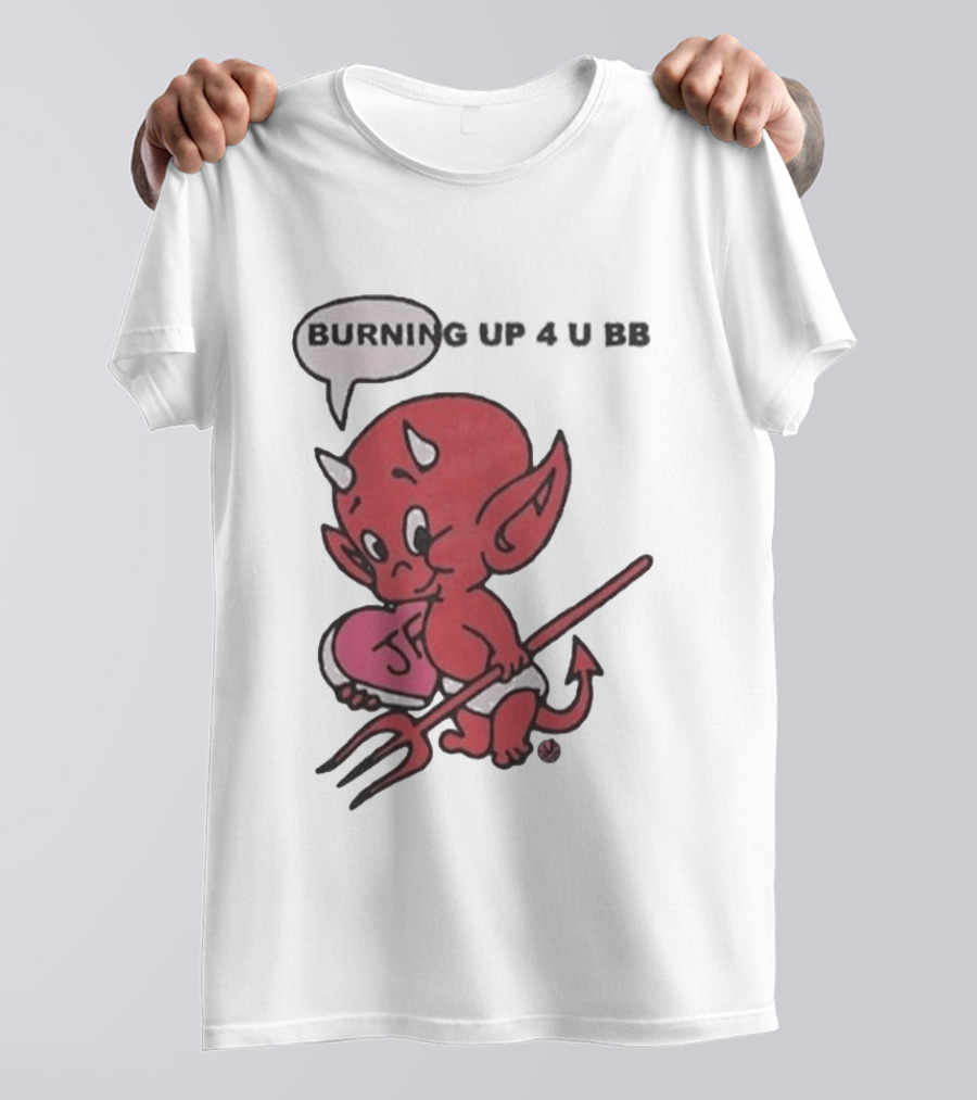 Burning Up Cute Cartoon Red Devil Just Friends T-Shirt