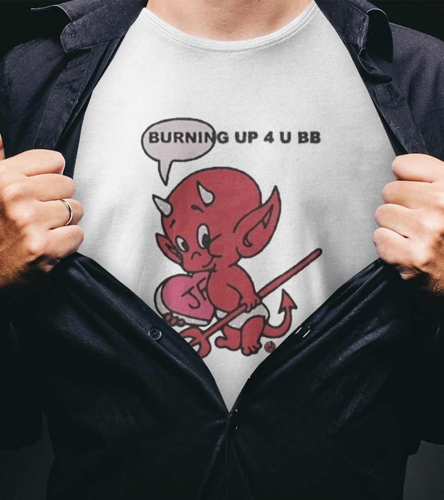 Burning Up Cute Cartoon Red Devil Just Friends T-Shirt