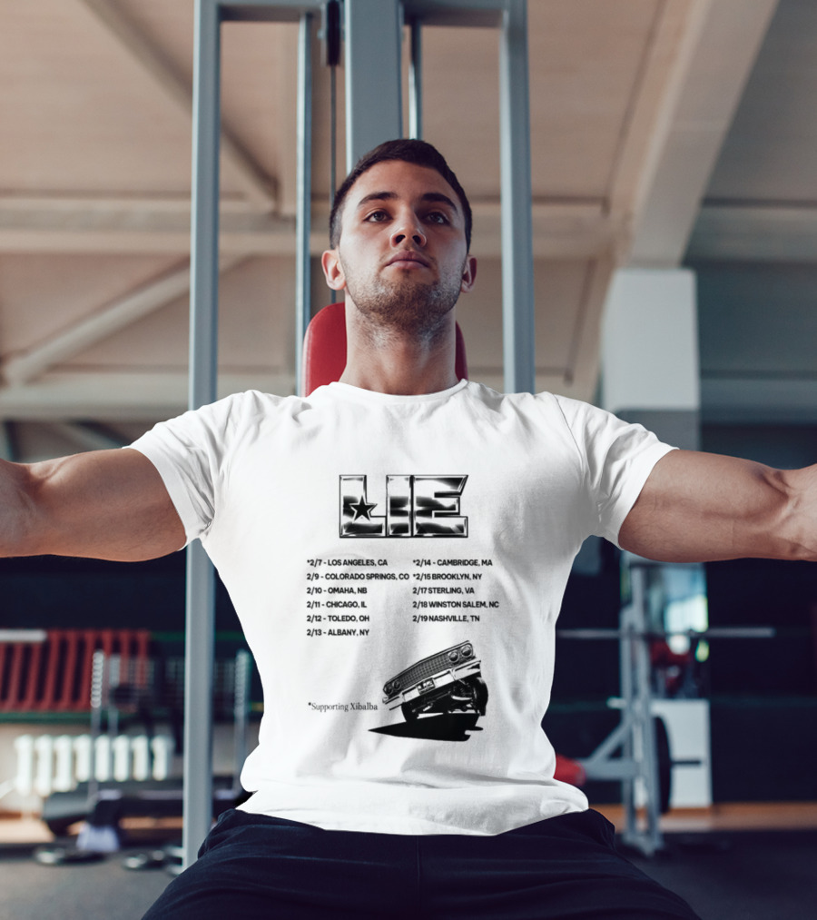 LIE Supporting Xibalba February Tour 2026 San Bernardino Mexico Anaheim New York Louisville Portland Minneapolis T-Shirt