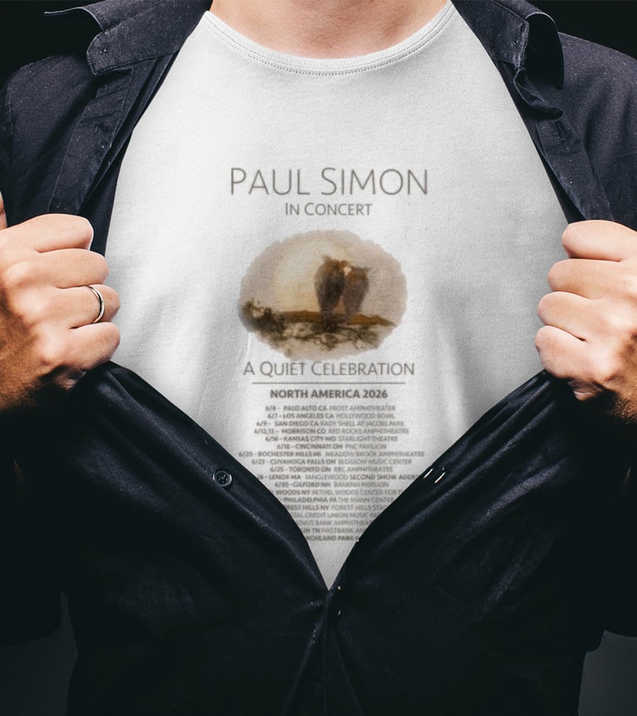 Paul Simon In Concert A Quiet Celebration North America 2026 Tour Dates And Locations Oval Central T-Shirt