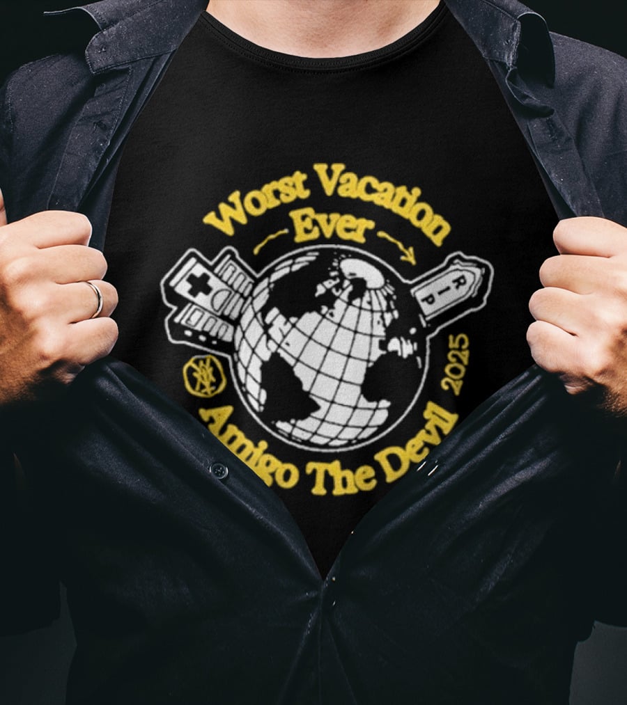 Amigo The Devil Worst Vacation Ever 2023 World Tour Circle Planet T-Shirt