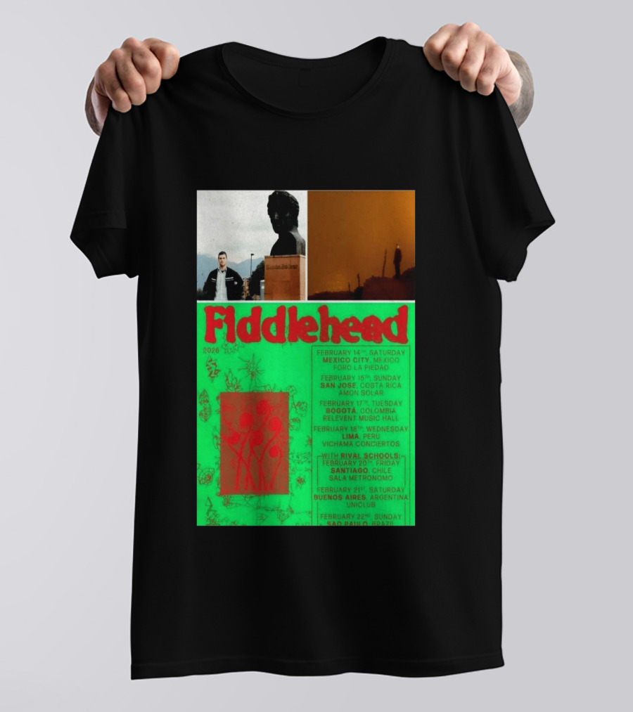 Fiddlehead February 2026 Shows Mexico City San Jose Bogota Lima Santiago Buenos Aires São Paulo T-Shirt