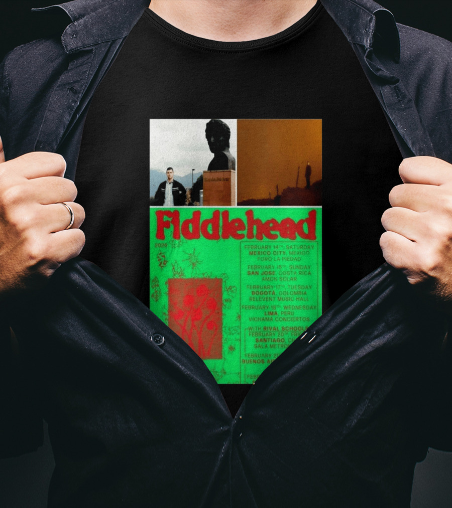 Fiddlehead February 2026 Shows Mexico City San Jose Bogota Lima Santiago Buenos Aires São Paulo T-Shirt