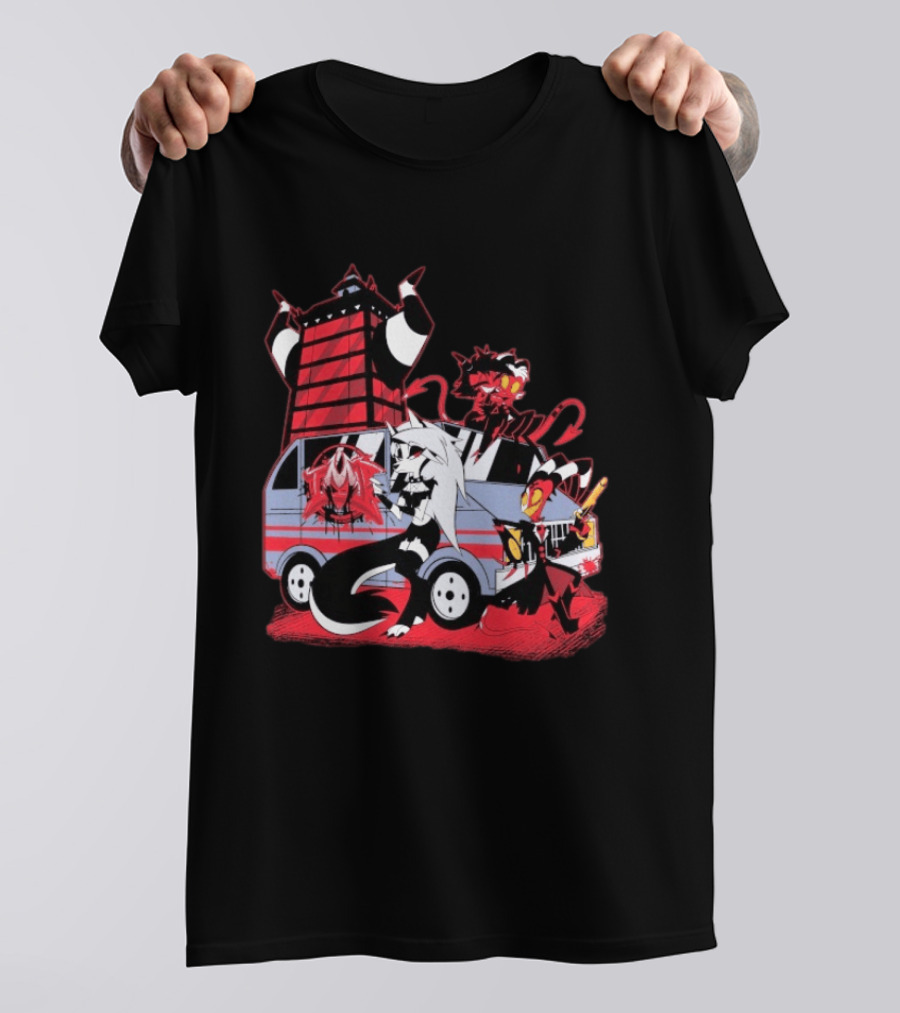 Hazbin Hotel Characters And IMP Van T-Shirt