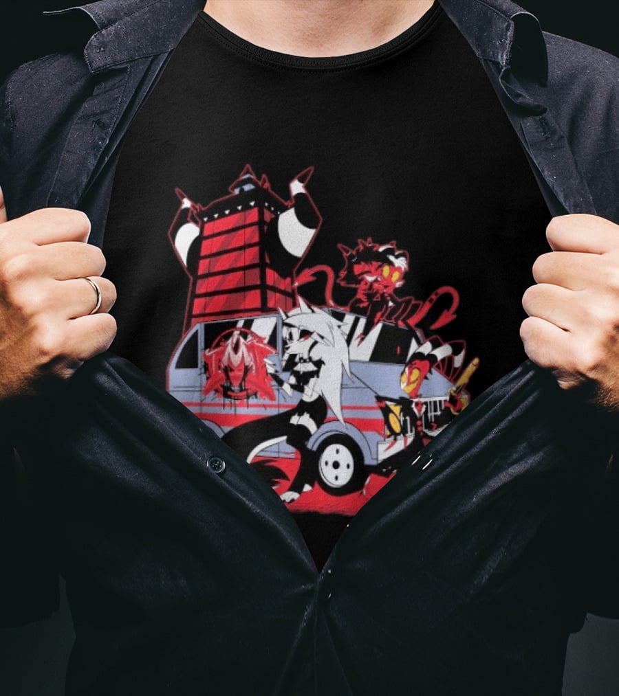 Hazbin Hotel Characters And IMP Van T-Shirt