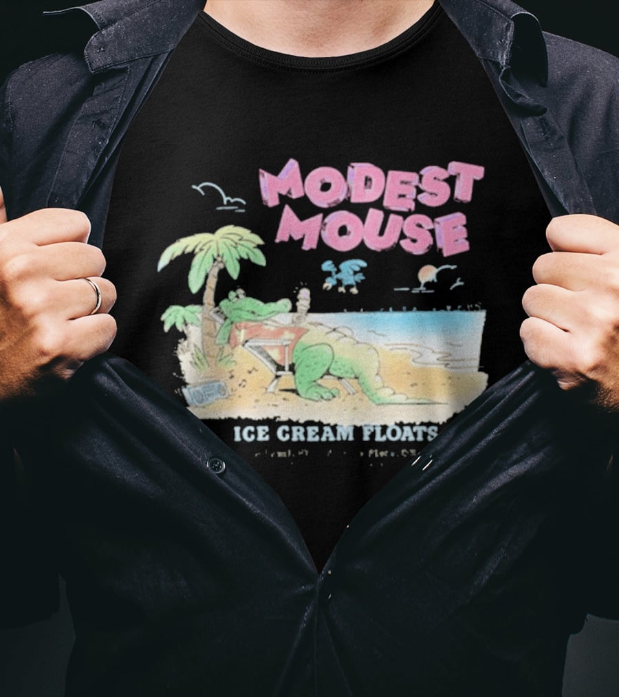 Modest Mouse Ice Cream Floats Relaxing Beach Alligator T-Shirt
