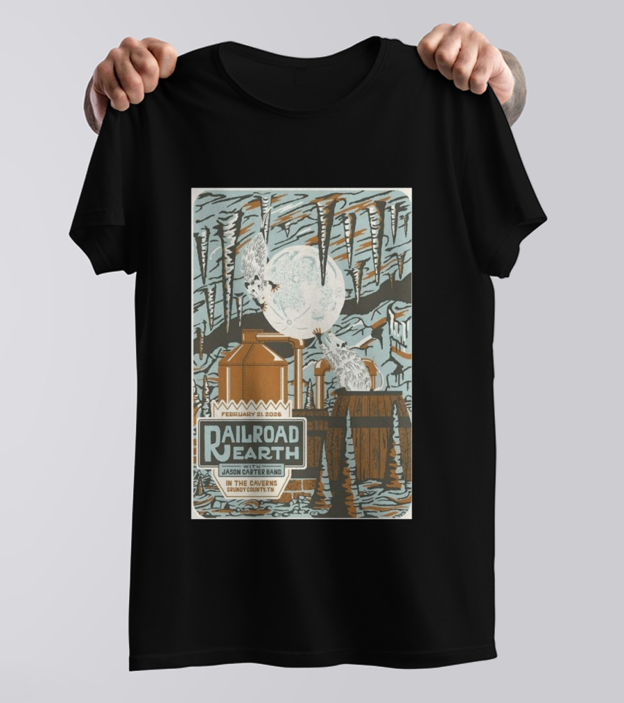 February 21 2026 Railroad Earth Jason Carter Band In The Caverns Grundy County TN T-Shirt