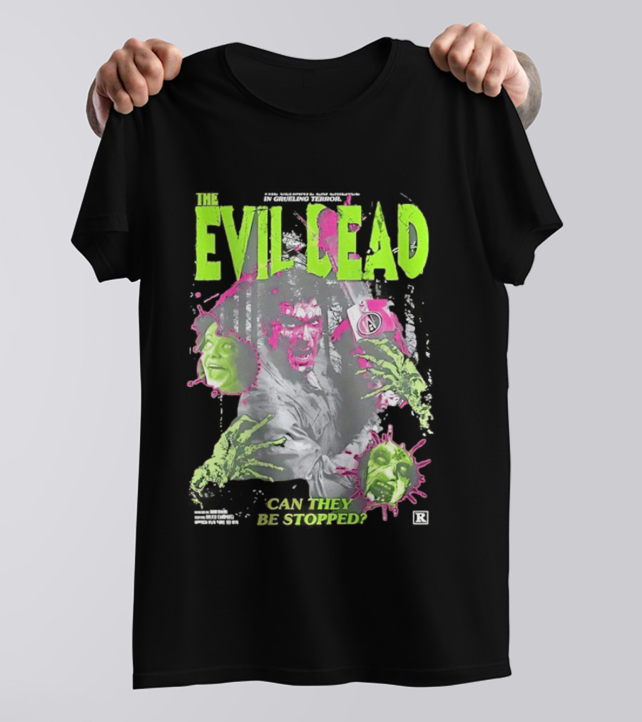 THE EVIL DEAD CAN THEY BE STOPPED Horror Movie Groovy Ash Williams 1981 T-Shirt