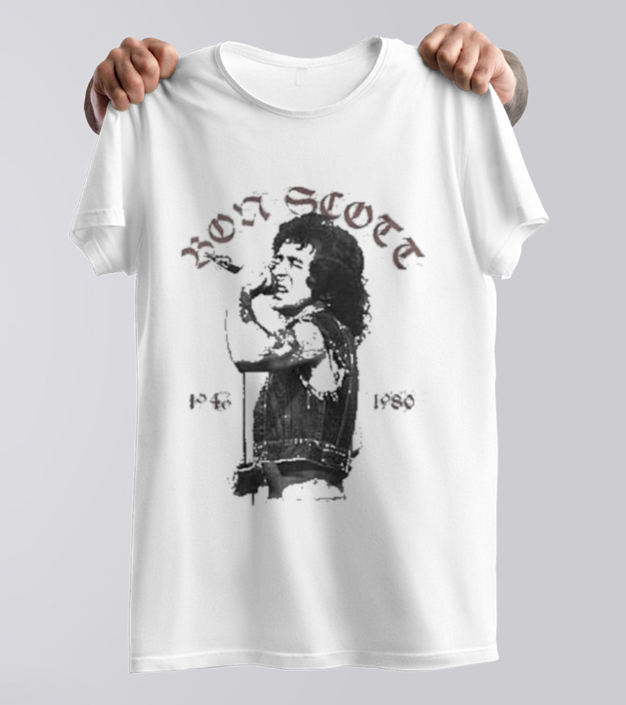 Bon Scott 1946 1980 Vocalist Tribute Memorabilia T-Shirt