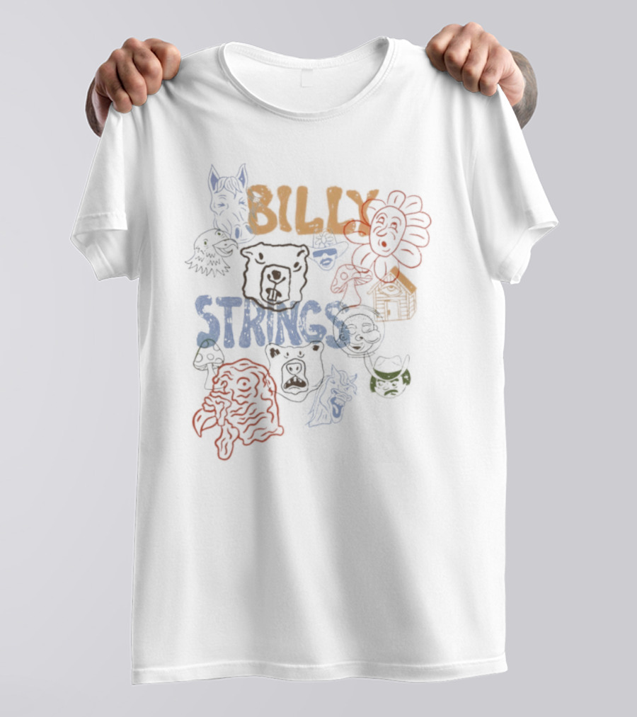 Billy Strings Characters Horse Sunflower Psychedelic T-Shirt