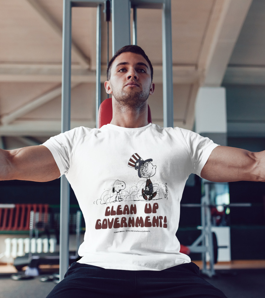 Snoopy And Charlie Brown Clean Up Government Patriotic T-Shirt