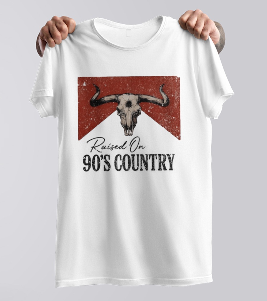 Bull Skull Marlboro Raised On 90's Country T-Shirt