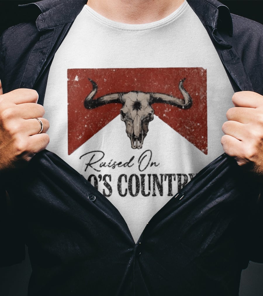 Bull Skull Marlboro Raised On 90's Country T-Shirt
