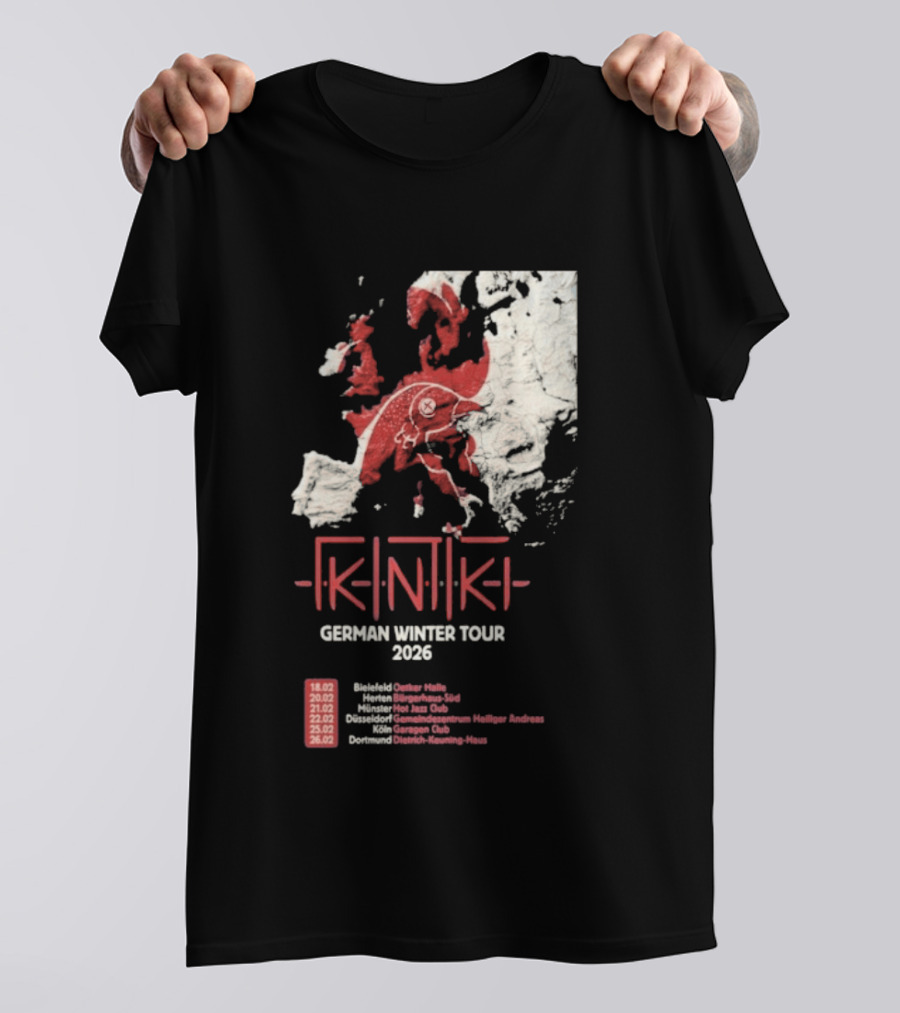 Gidiki German Winter Tour 2026 Europe Map Dates Venues T-Shirt