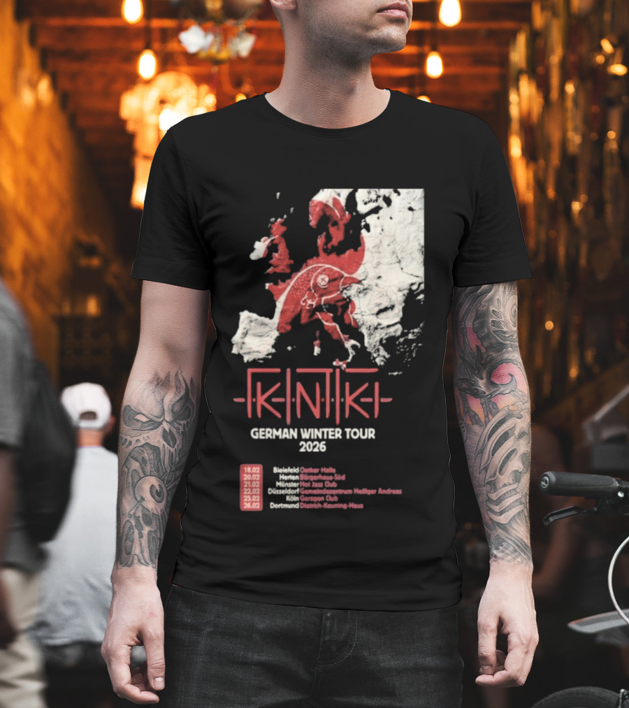 Gidiki German Winter Tour 2026 Europe Map Dates Venues T-Shirt