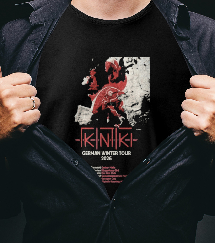 Gidiki German Winter Tour 2026 Europe Map Dates Venues T-Shirt