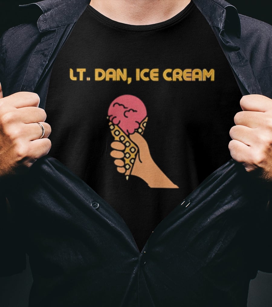 LT Dan Ice Cream Cone Hand T-Shirt