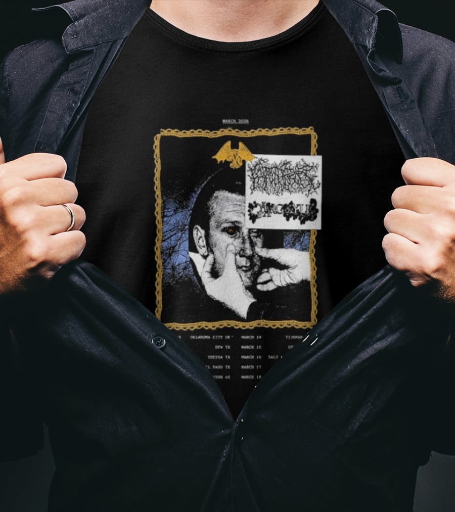 Primitive Rage Tour March 2026 Cold World Sacred Cowboys Woodchuck Hattiesburg Mississippi T-Shirt