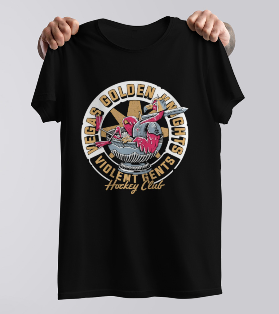 Vegas Golden Knights Violent Gents Flamingo Knight Hockey Club T-Shirt