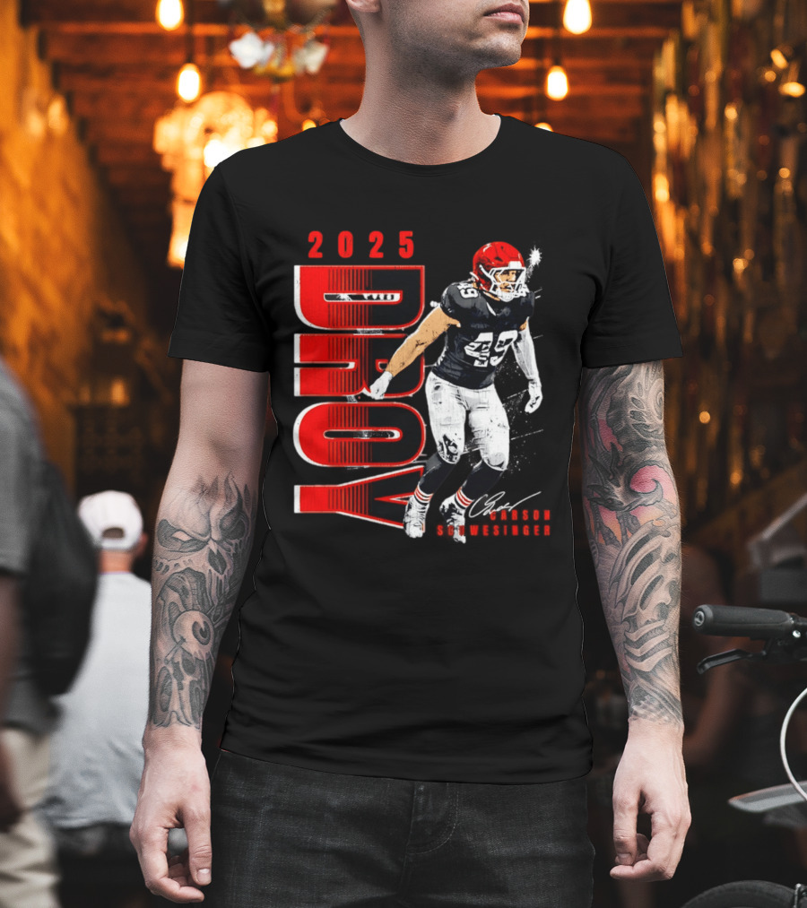 2025 DROY Carson Schwesinger Cleveland Browns T-Shirt
