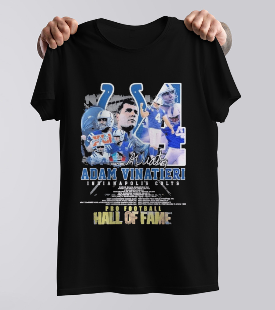 Indianapolis Colts Adam Vinatieri Pro Football Hall Of Fame T-Shirt