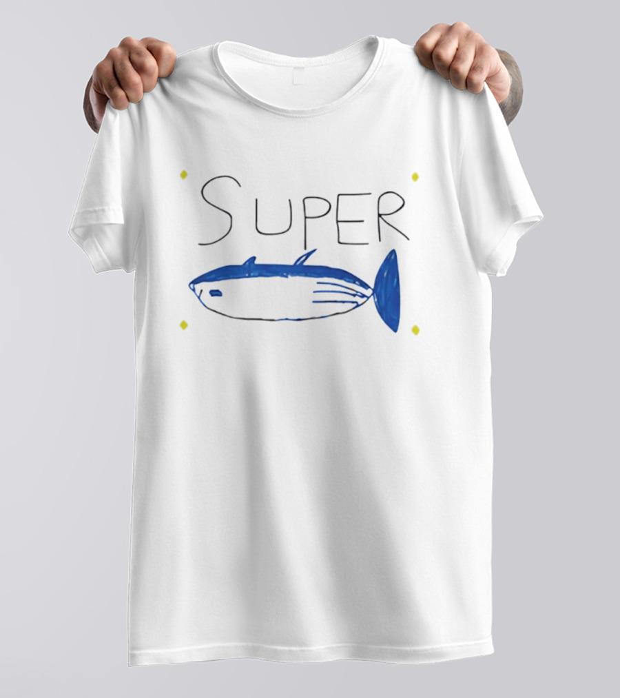 BTS Jin Super Tuna Drawing Blue Fish T-Shirt