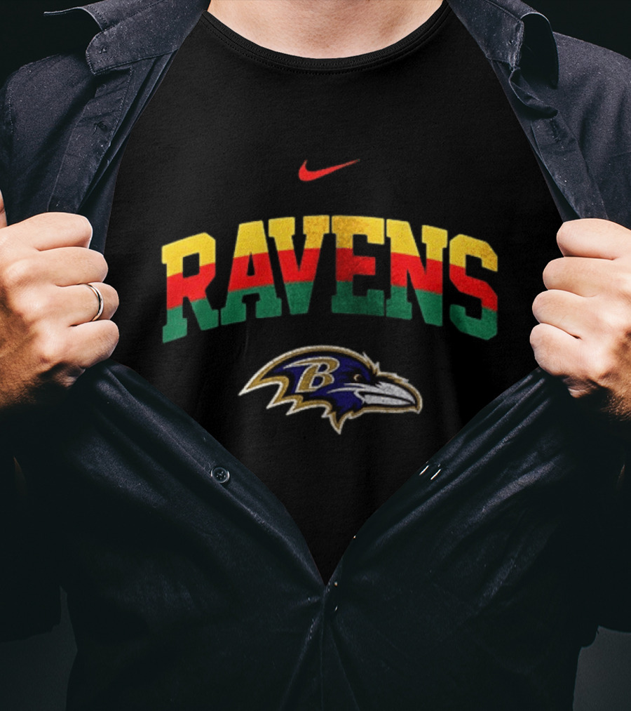 Nike Baltimore Ravens Rasta Colors 100th Anniversary T-Shirt