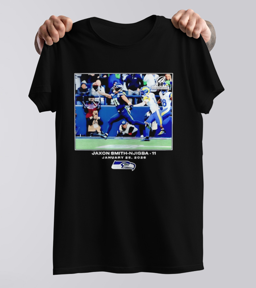 Seattle Seahawks Jaxon Smith Njigba 11 January 25 2026 Game Day Highlight Champions T-Shirt
