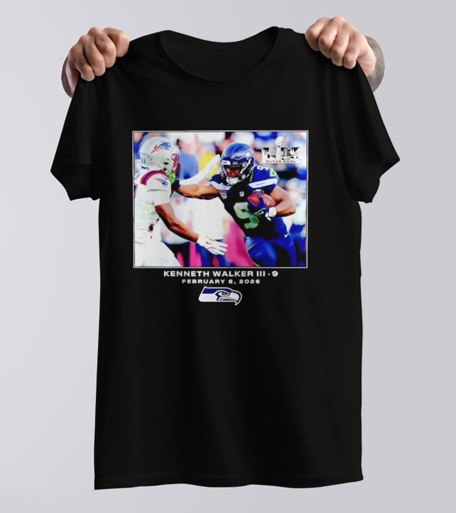 Kenneth Walker III Seattle Seahawks Super Bowl LIX Football 2026 T-Shirt