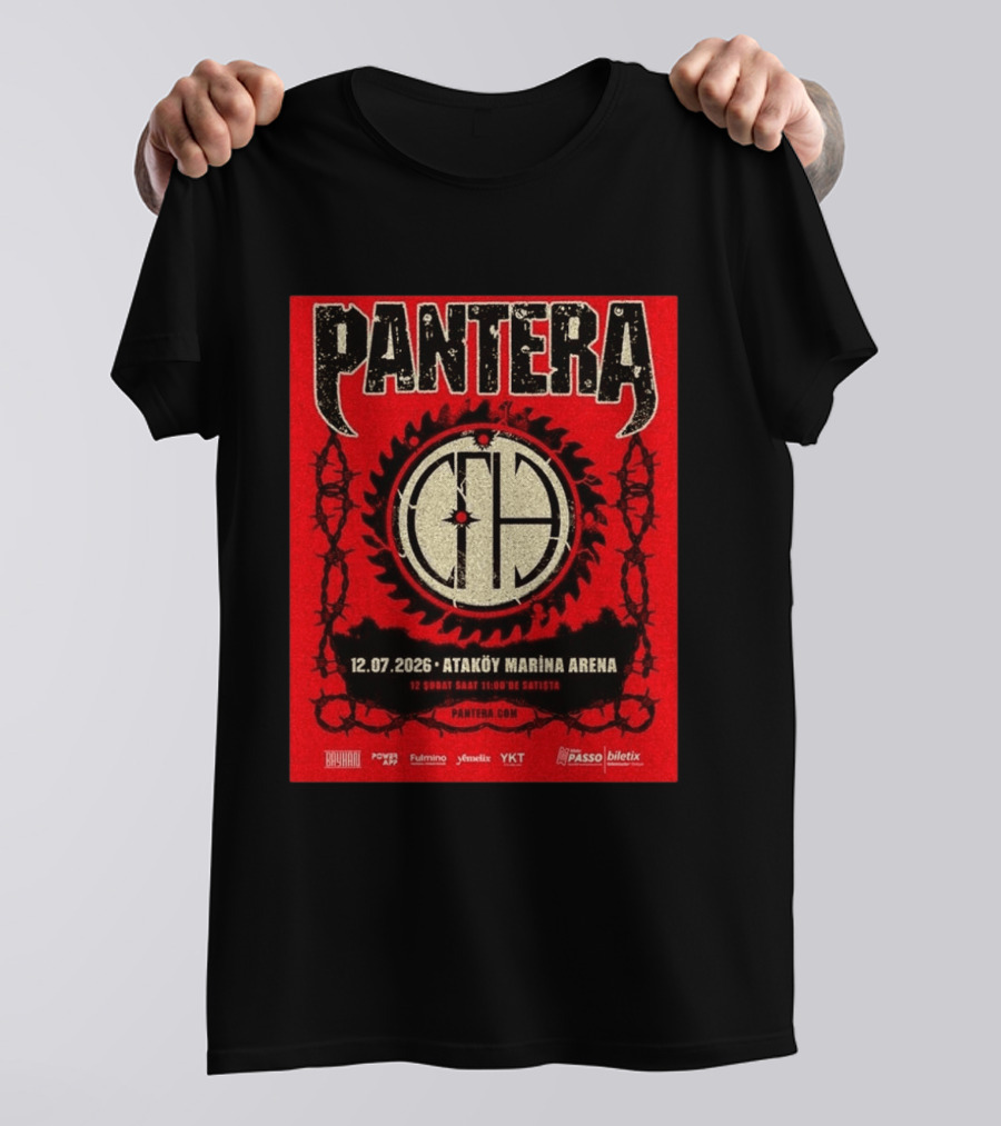 Pantera Istanbul 2026 Ataköy Marina Arena July 12 Concert Event T-Shirt