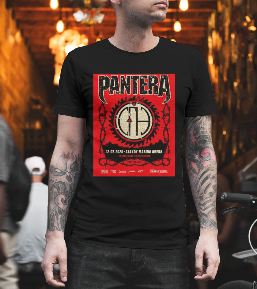 Pantera Istanbul 2026 Ataköy Marina Arena July 12 Concert Event T-Shirt